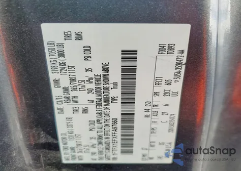 2015 Ford F150 Super Cab из США, поврежденный, VIN 1FTFX1EFXFFA97660